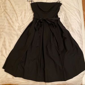 Theory strapless black dress